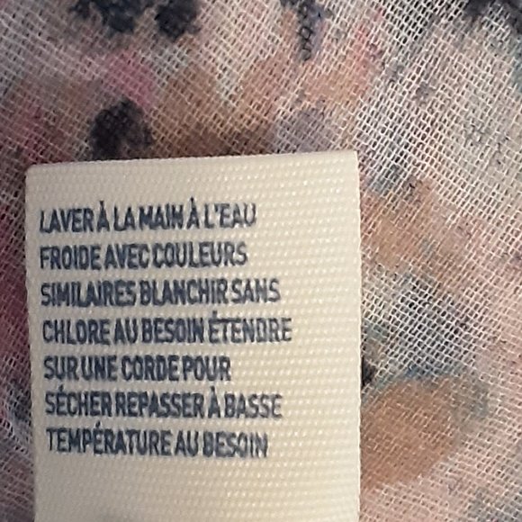 🌞 American Eagle 100% Cotton Floral Infinity Scarf Blue Pink White - Picture 9 of 9